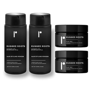 Rugged Roots Double Pack Hair Powder and Clay Wax Combo