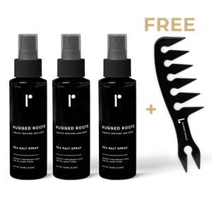 Rugged Roots Sea Salt Spray Container bundle and free comb