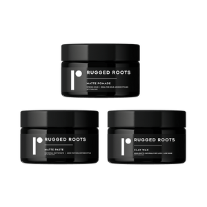 Rugged Roots Ultimate Hair Styling Kit with Matte Paste, Clay Wax, and Matte Pomade